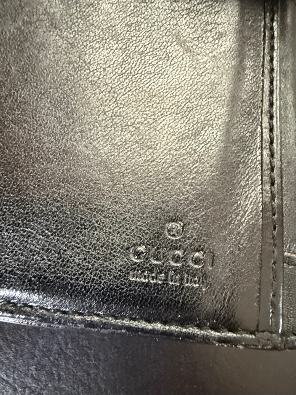 Gucci Black Leather Wallet with Green and Red Stripe and Gold Snap - Picture 3 of 5
